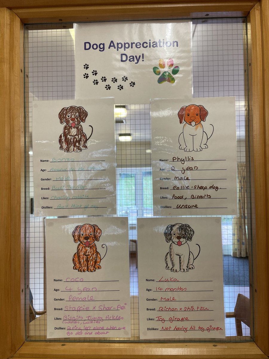 Aug 26th…Thank you <a href="/SwithlandWard/">Swithland Ward</a> for sharing your ‘DogAppreciationDay’ activity with patients on Charnwood/<a href="/ward_rutland/">Rutland Ward</a>. Patients coloured in dog pics from memory or imagination and gave a little identity.Cute and fun activity🐶 <a href="/LPT_Activities/">LPT Meaningful Activities</a> @LPTReablement <a href="/SkinnerCarla/">carla yaxley</a>
