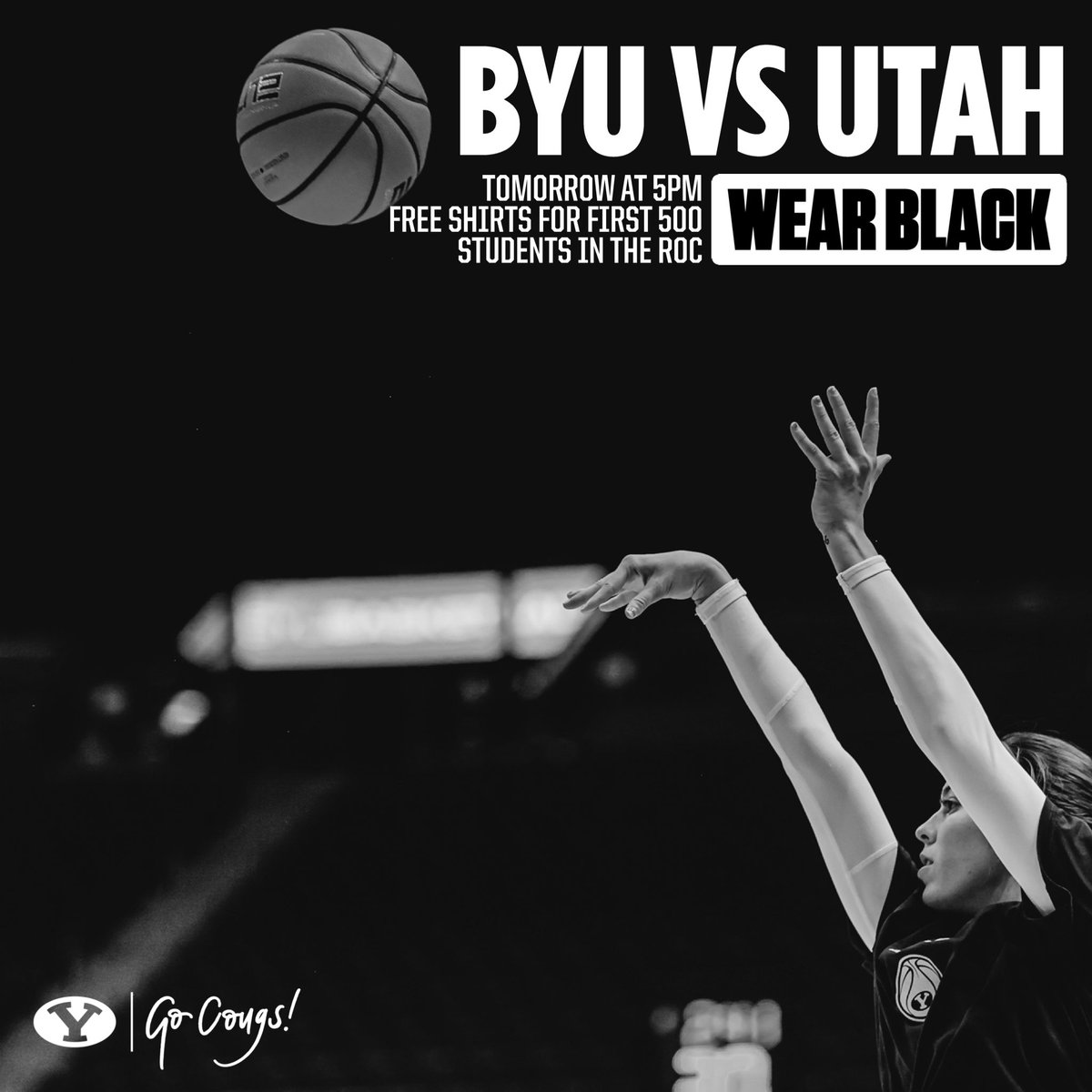 byuwbb's tweet photo. GAME DAY VS UTAH TOMORROW. SEE YOU THERE 🤩 https://t.co/jxHwxCRt49