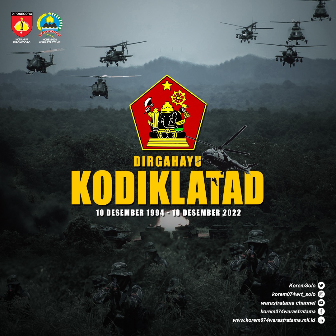 KoremSolo's tweet photo. Dirgahayu KODIKLATAD

@puspentni
@tni_angkatan_darat
@kodam_diponegoro
@korem074warastratama
@ananurakhman
@kodim_0723_klaten
@kodimboyolali
@sragenkodim0725
@kodim_sukoharjo
@kodimkaranganyar
@kodim_wonogiri
@kodim0735surakarta
@raider408_suhbrastha https://t.co/pZQHo3TYt6