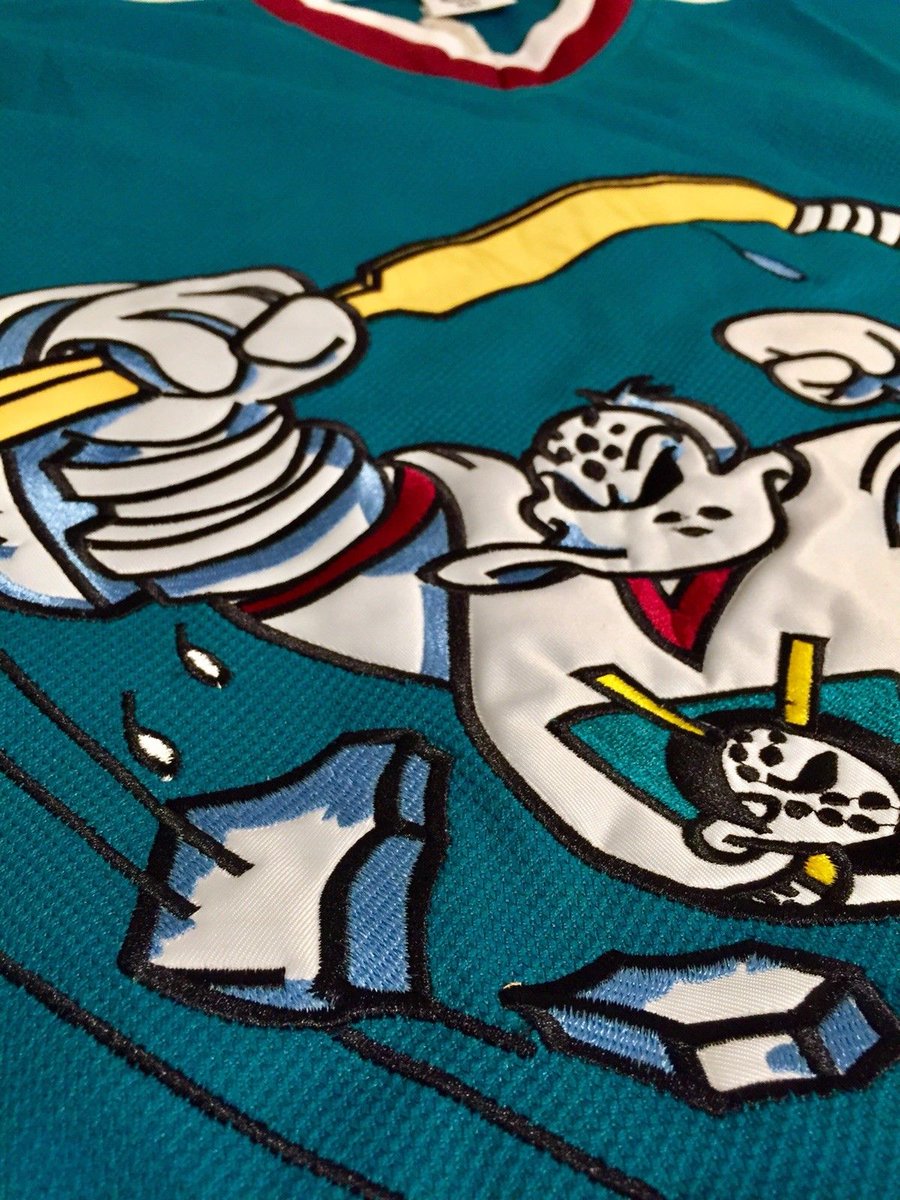 CannonsAndCo's tweet photo. THE "WILD WING" sported by the Mighty Ducks of Anaheim in their 1995-96 season after the NHL debuted it's 3rd jersey program is available now just in time for the holidays at the link below

https://t.co/zrpMpDH9Q9

#FlyTogether https://t.co/m38os5e9dU