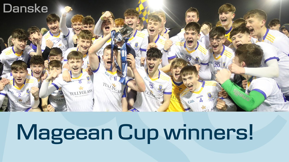 Congratulations to <a href="/SLGBallymena/">St Louis Ballymena</a> – winners of the Danske Bank Mageean Cup in a thrilling <a href="/ulsterschools/">Ulster Schools GAA</a> U19 final this evening at The Dub Arena in Belfast! ⚾️ 🏆