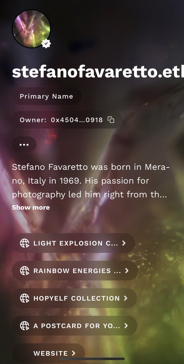 My new <a href="/ethdotco/">Eth.co</a> page 🙌☀️
stefanofavaretto.eth.co
#nft #nftphotography #nftart #ethco