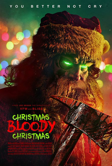 It's Christmas, motherfuckers! @joebegos' hyperviolent-robo-santa-grindhouse-extravaganza CHRISTMAS BLOODY CHRISTMAS is now playing in theaters, on-demand, and streaming on @Shudder. Shot on 16MM and loaded with insane chaos, no one makes films like Begos. See it at all costs.