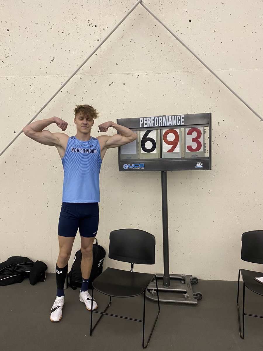 Big 🥇 for Jon Kelm in the long jump! He opens up with an 8cm PR to move into #7 in program history!