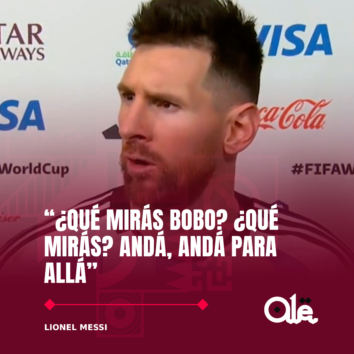DiarioOle's tweet photo. Messi: "¿Qué mirás, bobo? ¿Qué mirás? Andá, andá para allá..."

Edul: "Tranquilo, tranquilo Leo..."

❓ ¿A quién se lo dijo? https://t.co/o82s5iLbyZ