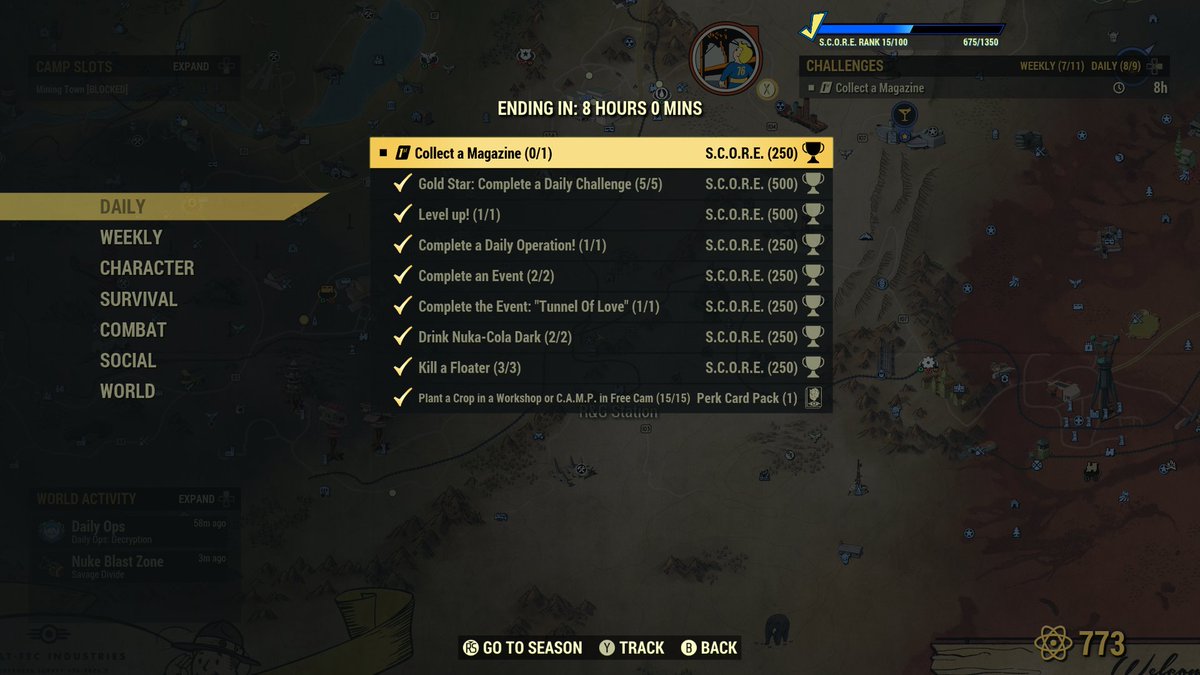 ZombaitX's tweet image. Time-limited challenges should NOT be dependent on rare random spawns. #Fallout76 #GameDesign #BadGameDesign