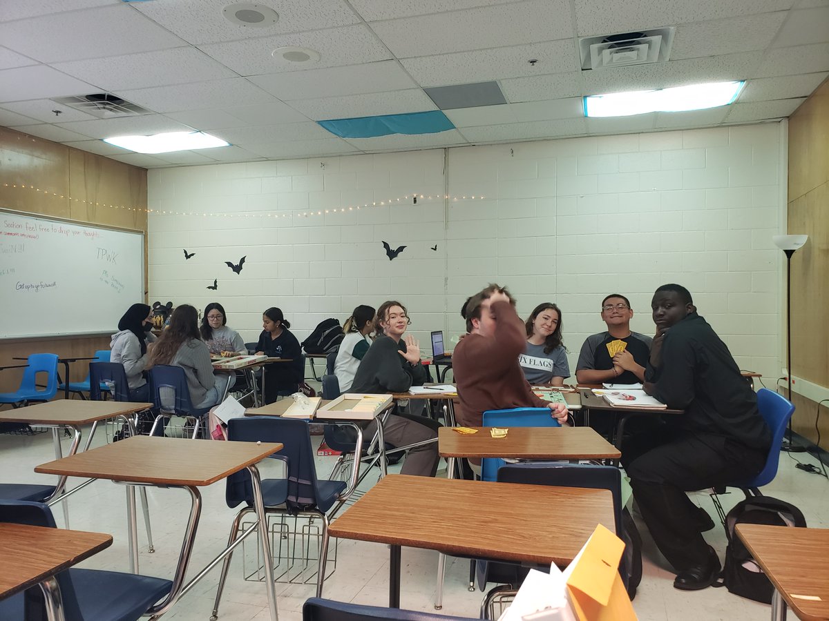 LDB_SocSt's tweet photo. Ms. Simpson's IB Psychology class playing by new rules...it's Psych-opoly! Norms and rules change everything. Learning about social psychology concepts in a hands-on way.  #socialpsychology #IBLDB @IB_LDBell @WeatherspoonBHS @RandyBelcherBHS https://t.co/RldageisC9