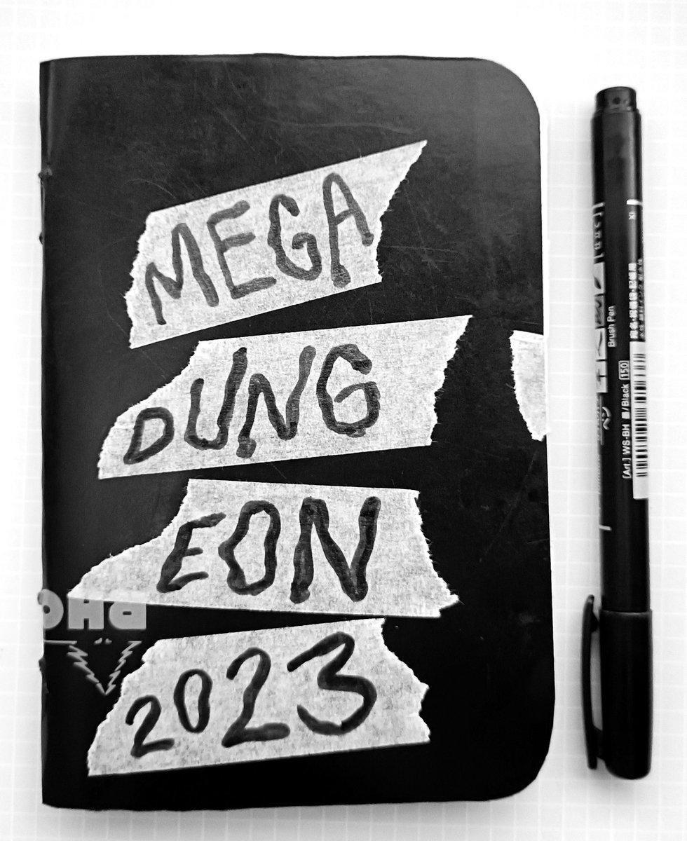 skullfungus's tweet image. Had to make my own little sketchpad for this mini-megadungeon. Oh, and I've cheated and made a week's worth of dungeon in a day because I wanted to try it out. #dungeon23