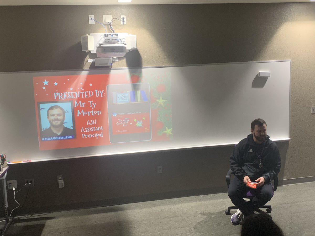 #AlvaradoExcellence to have <a href="/morton_ty/">Ty Morton</a> and <a href="/WarnerAlvarado1/">Warner</a> as our guest readers for First Chapter Friday today! We revised Ella Elf’s R.A.C.E response and made predictions on the effects the  Herdman kids will have on “The Best or Worst Christmas Pageant Ever!” #teamwork