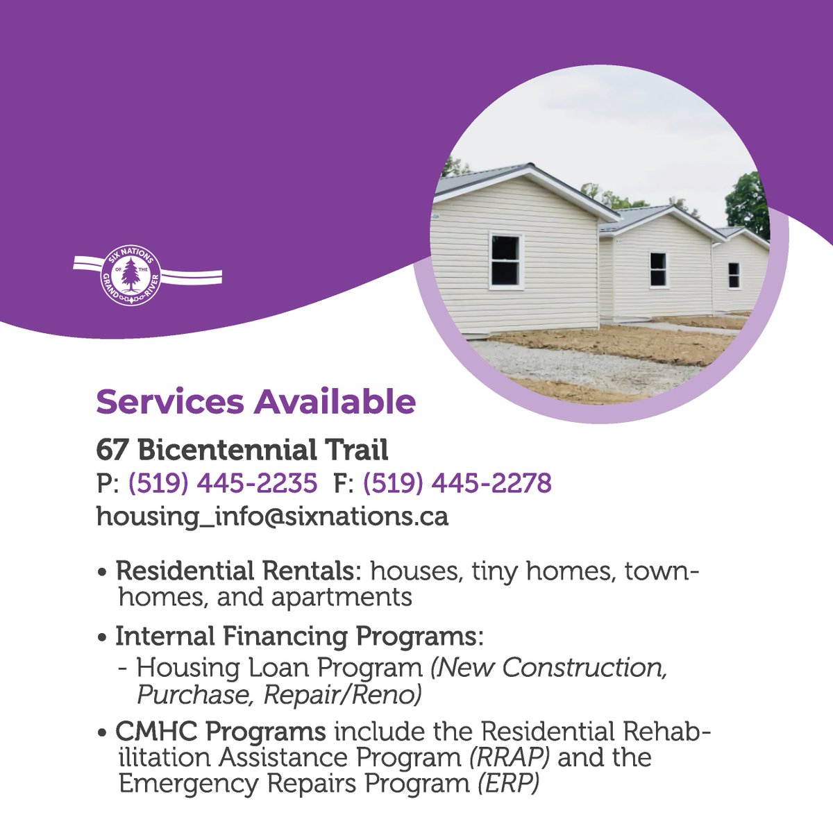 SixNationsGR's tweet photo. Learn more about our Housing Department &amp; how they service our community members 🏠

#SNGRHousing #SixNations #SixNationsOfTheGrandRiver #LivingConditions #Community #RentalAccommodations #ConstructionAdvisory #CommercialLeasing #Residential #Home https://t.co/0zYFBD473w