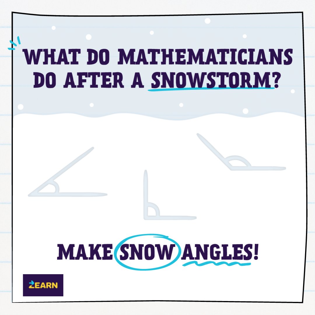 zearned's tweet photo. ❄️ What acute way to enjoy the snow! 

#FridayFunny #ITeachMath https://t.co/kvFHhegDnH