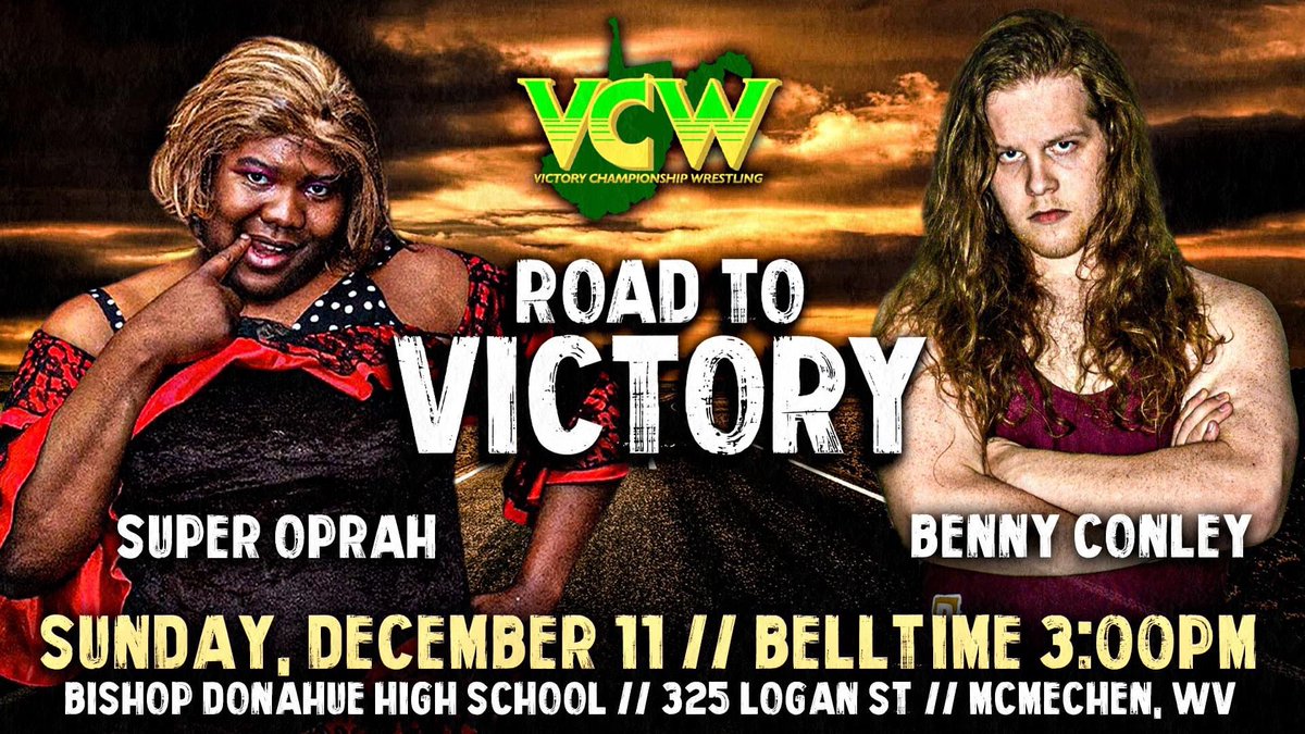 VCWrestling22's tweet photo. Super Oprah has finally been cleared from their knee injury earlier this year and is looking to get back on their winning ways.  Will this be the first big step back to the top for Super Oprah, or will Benny Conley obstruct the vision of the returning superstar? https://t.co/5Glor3JQbE