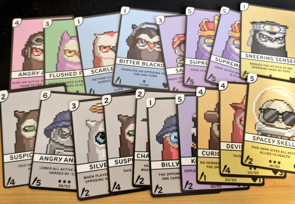 Was hoping to pull my birb, but no cigar. Had a blast opening physical packs though, reminded me of the dopamine rush of ripping Pokemon packs. Anybody want to trade for a Glancing Grumpy? 😅 <a href="/CryptoLycaon/">NFTCG | Lycaon.eth</a> <a href="/moonbirds/">Moonbirds</a>