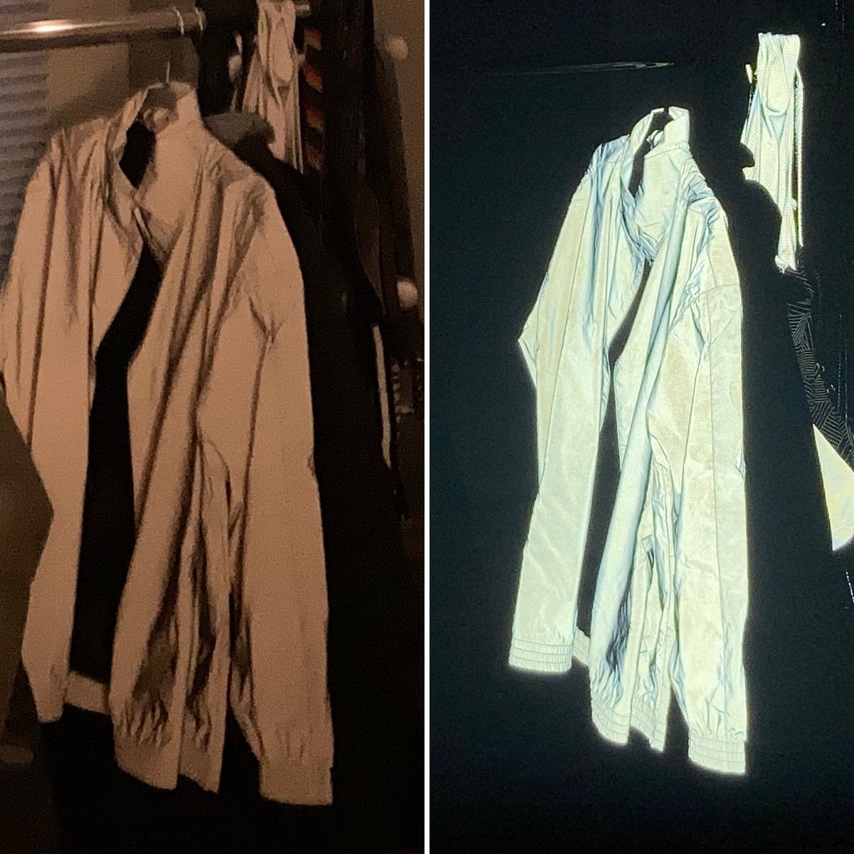 I got a very reflective jacket during <a href="/tomboyx/">tomboyxShop</a>’s Black Friday sale, and I am extremely stoked to be less afraid of my neighborhood’s texting drivers when I walk my dog this winter. I just now took photos with flash off and on, and it is as ridiculous as I’d hoped.