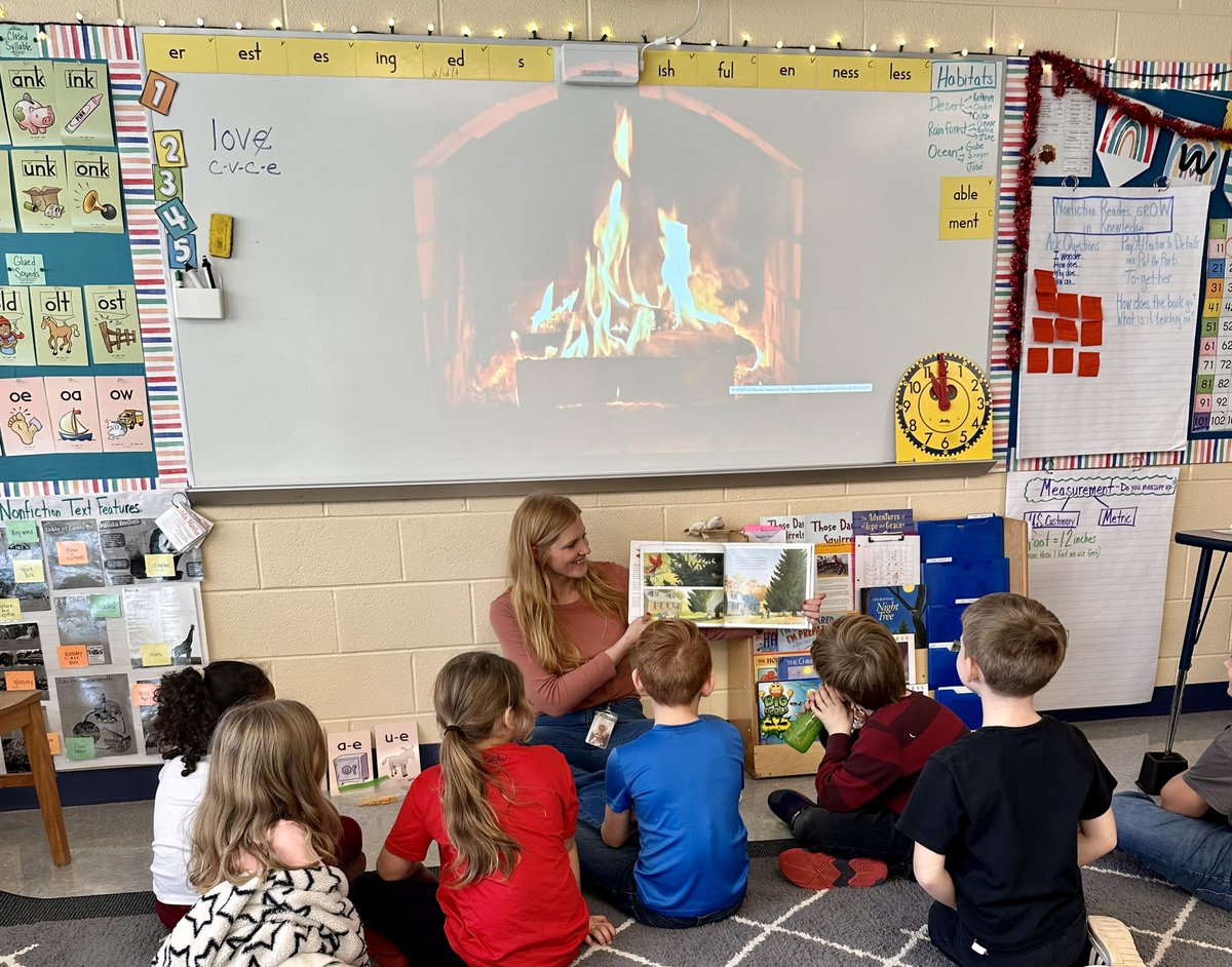 A great day to read Red and Lulu by the fireplace!
