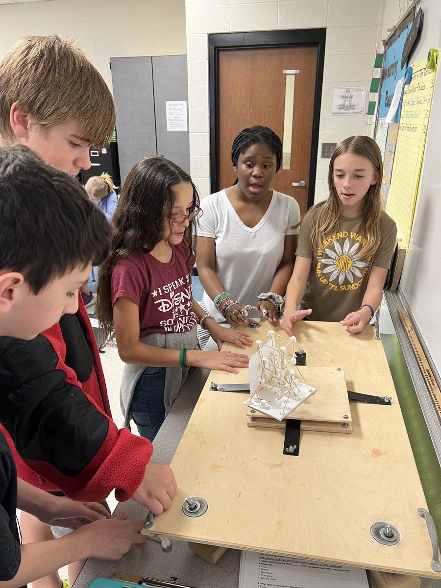 STEAM challenge of creating a structure out of marshmallows and toothpicks that can withstand an earthquake.  They did a great job! <a href="/MadCoSchools/">MadCoSchools</a> #Steam