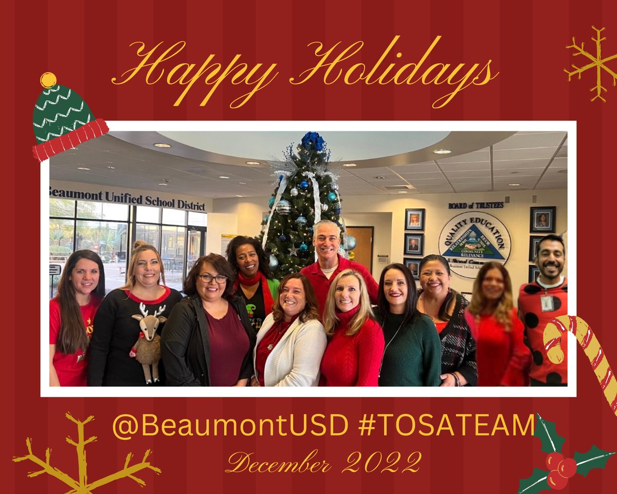 We are the @Beaumont_SD #TOSATEAM and we wish you all a Happy Holiday season filled with rest and quality family time. #BeaumontIsBest