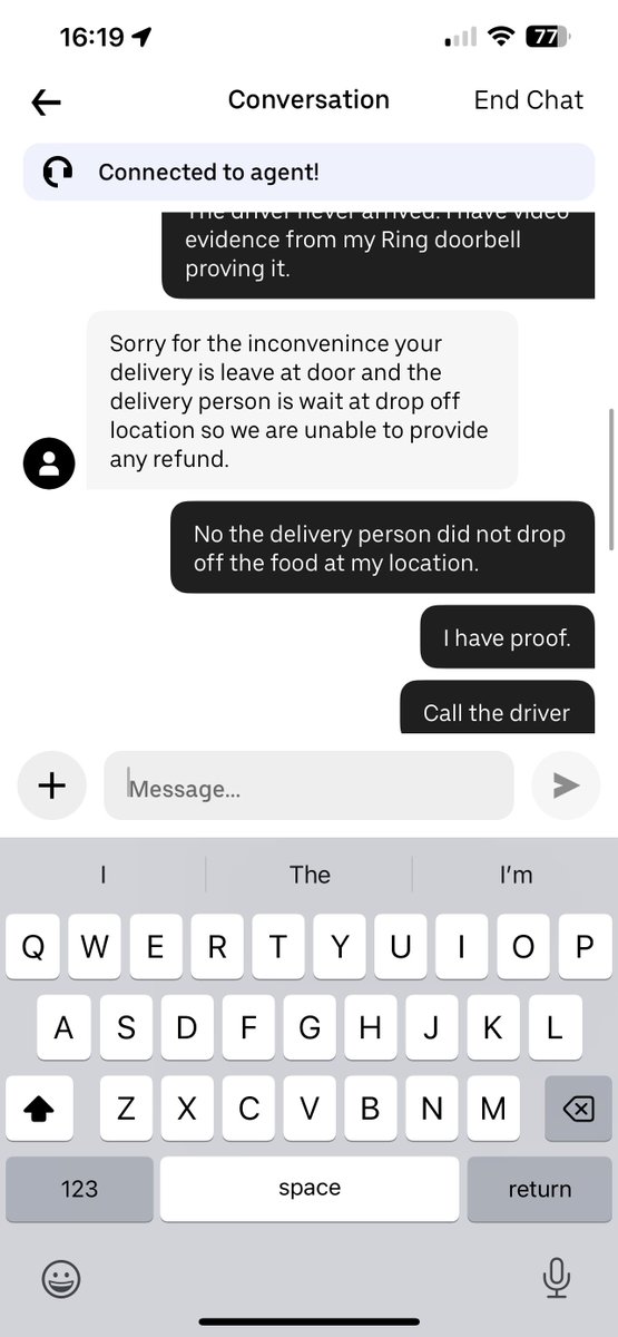 TheInbetweeno's tweet photo. @UberEats stole my food and made me pay for it. What the actual fuck. https://t.co/6s6D696QKd