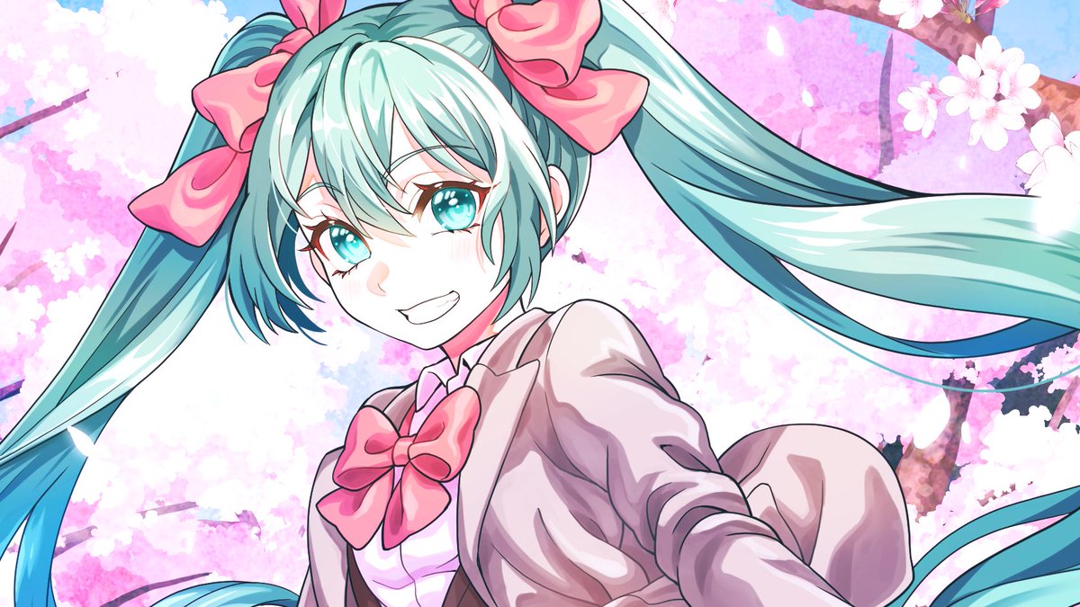 初音ミク「初のボカロ曲イラスト案件でで描かせてもらったのはミクちゃんでした⌒(。σ.σ。)」|流星のイラスト