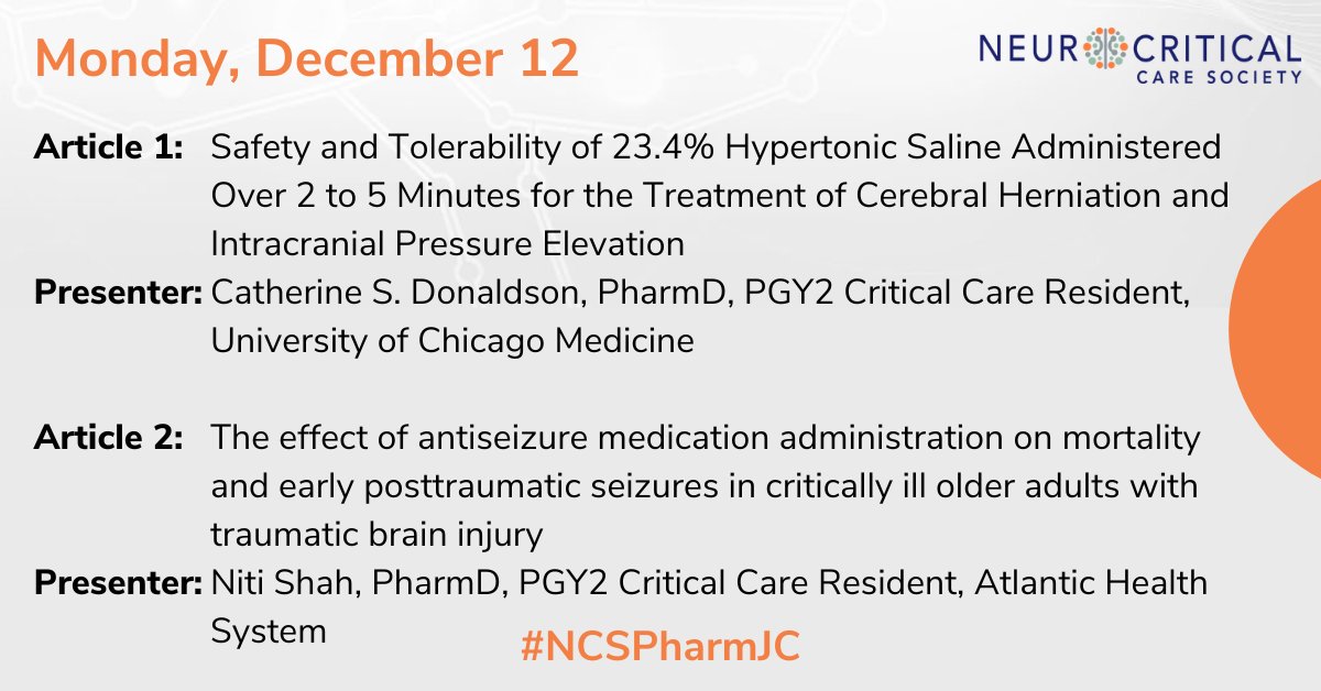 Please join us for the Pharmacy Section Journal Club discussion on Monday, Dec. 12, from 2-3 PM EST. Also, follow along on Twitter using #NCSPharmJC. Read the two articles to prepare and find the Zoom link for the discussion here: ow.ly/mIQp50LZYJI
