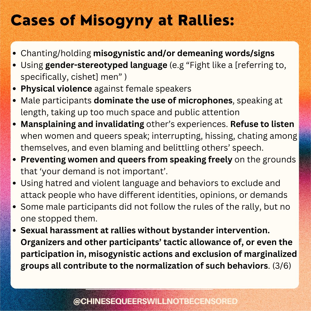 chinesequeers's tweet image. We’re witnessing misogynistic instances in groups organizing upcoming protests on Dec 10th. Human rights movements aren’t immune to misogyny. We encourage organizers&amp;amp;participants to read, print&amp;amp;share this guide&amp;amp;actively practice the actions we recommended in protests worldwide.