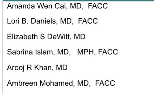 Gina Lundberg MD FACC FAHA (@gina_lundberg) on Twitter photo Congratulations to our new #ACCWIC Council members!! #ACCWIC <a href="/AroojKhanMD/">Arooj Khan</a> <a href="/SabrinaIslamMD/">Sabrina Islam, MD, MPH</a> <a href="/AmbreenMohamed/">Ambreen Mohamed, MD, FACC</a> <a href="/loridanielsmd/">Lori Daniels</a>
โค๏ธโค๏ธโค๏ธ<a href="/KTamirisaMD/">Kamala Tamirisa MD</a> <a href="/iamritu/">Ritu Thamman MD</a> <a href="/drbrowncares/">Sherry-Ann Brown, MD, PhD, FACC, FAHA</a> <a href="/HeartOTXHeartMD/">John P Erwin III MD MBA MACC (#BigPoppy )</a> <a href="/EstefaniaOS/">Estefania Oliveros MD๐ซ</a> <a href="/Kristen_BrownMD/">Kristen N. Brown, MD๐ซ</a> <a href="/DrJenniferCo_Vu/">Jennifer Co-Vu, MD, FACC, FAAP, FASE</a> <a href="/SharonneHayes/">Sharonne Hayes MD</a> <a href="/jennifer_rymer/">Jennifer Rymer</a> _ <a href="/DrToniyaSingh/">Toniya Singh MD FACC</a> Congratulations to our new #ACCWIC Council members!! #ACCWIC <a href="/AroojKhanMD/">Arooj Khan</a> <a href="/SabrinaIslamMD/">Sabrina Islam, MD, MPH</a> <a href="/AmbreenMohamed/">Ambreen Mohamed, MD, FACC</a> <a href="/loridanielsmd/">Lori Daniels</a>
โค๏ธโค๏ธโค๏ธ<a href="/KTamirisaMD/">Kamala Tamirisa MD</a> <a href="/iamritu/">Ritu Thamman MD</a> <a href="/drbrowncares/">Sherry-Ann Brown, MD, PhD, FACC, FAHA</a> <a href="/HeartOTXHeartMD/">John P Erwin III MD MBA MACC (#BigPoppy )</a> <a href="/EstefaniaOS/">Estefania Oliveros MD๐ซ</a> <a href="/Kristen_BrownMD/">Kristen N. Brown, MD๐ซ</a> <a href="/DrJenniferCo_Vu/">Jennifer Co-Vu, MD, FACC, FAAP, FASE</a> <a href="/SharonneHayes/">Sharonne Hayes MD</a> <a href="/jennifer_rymer/">Jennifer Rymer</a> _ <a href="/DrToniyaSingh/">Toniya Singh MD FACC</a>