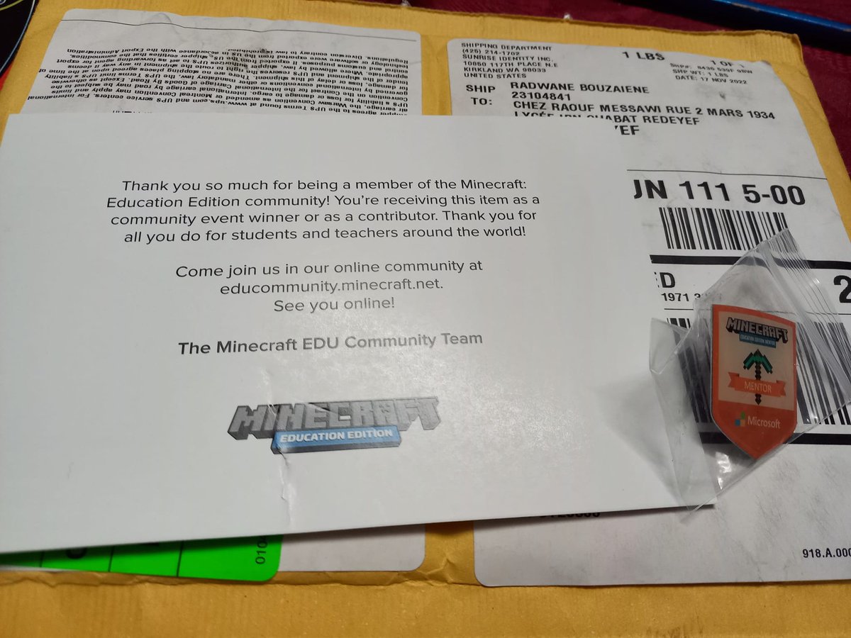 BRadwane's tweet photo. Thank you @Minecraft #MicosoftEDU #MIEExpert https://t.co/uhPcq6YpON