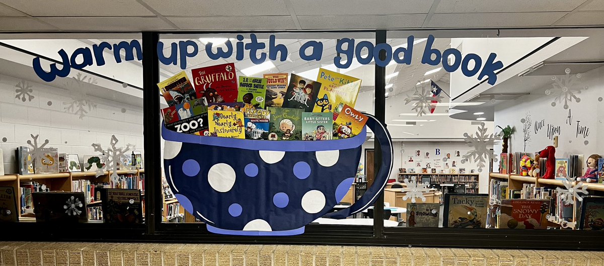 busy_librarian's tweet image. Come to the @KyleES_library and warm up with a good book! #kyleesrocks