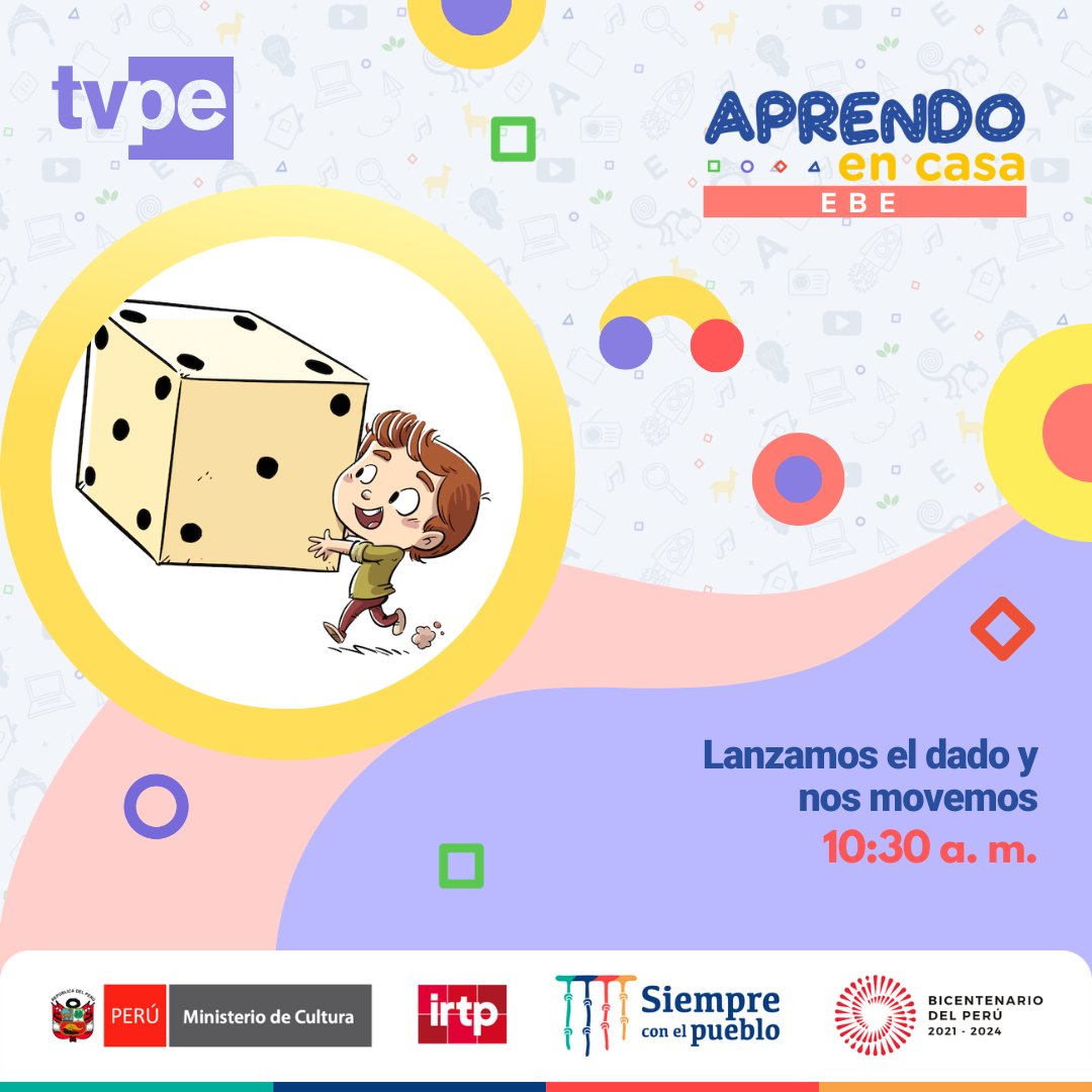 tvperupe's tweet photo. Comenzamos la mañana con las amenas clases de #AprendoEnCasa. 😃
Presta atención a los temas que trataremos hoy. ⬇️
👉 Recuerda que también puedes ver el programa por nuestro Facebook Live. 📱
#LaSeñalQueNosUne https://t.co/AtE0L81UOx