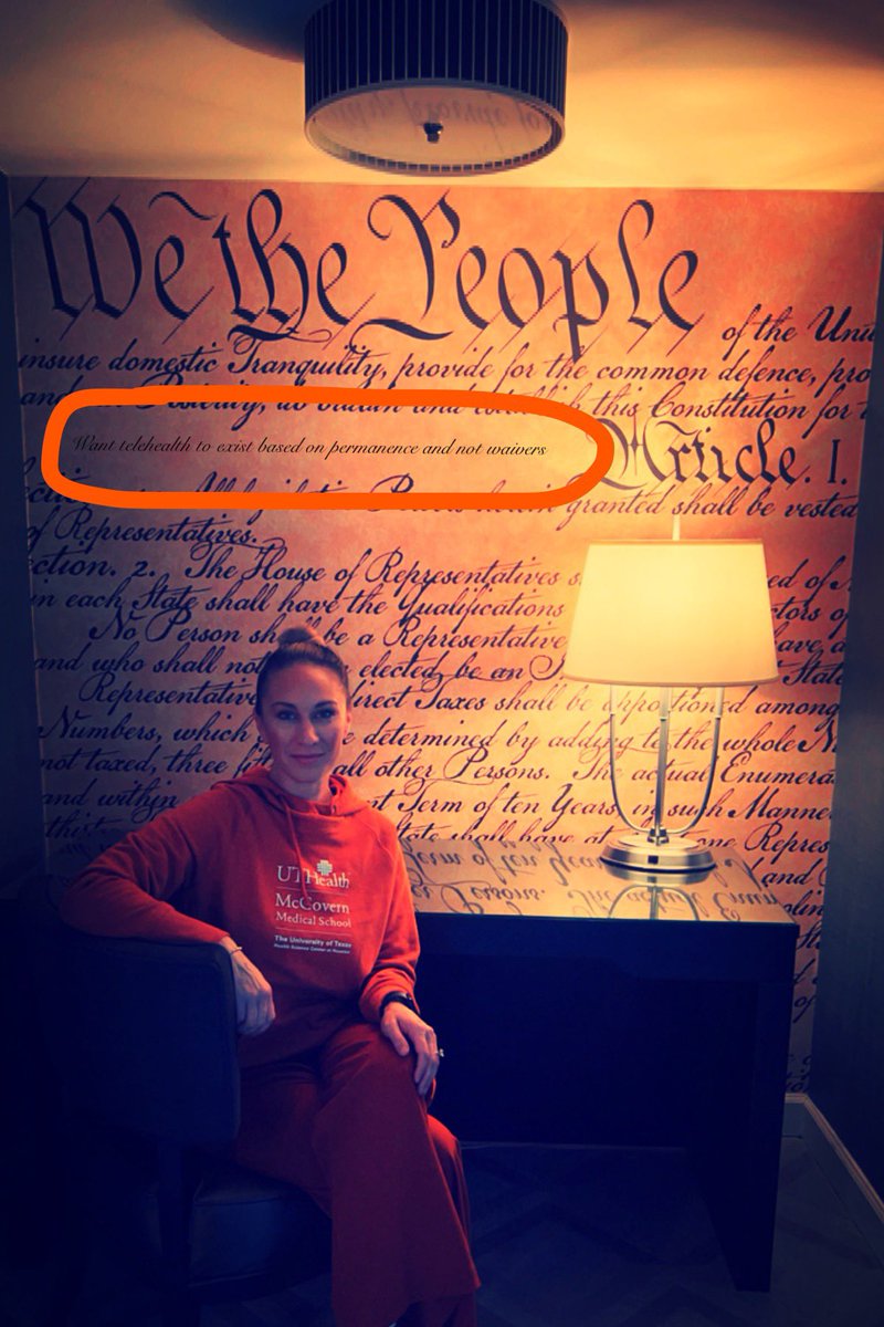 DocFlowJedi's tweet photo. Never noticed this line in the Preamble to the US Constitution before!🤣🤔Without @CMSGov expanded coverage options, #telemedicine will have barriers that have the ability to be permanently removed #ATAEDGE https://t.co/1umfVHQDbV