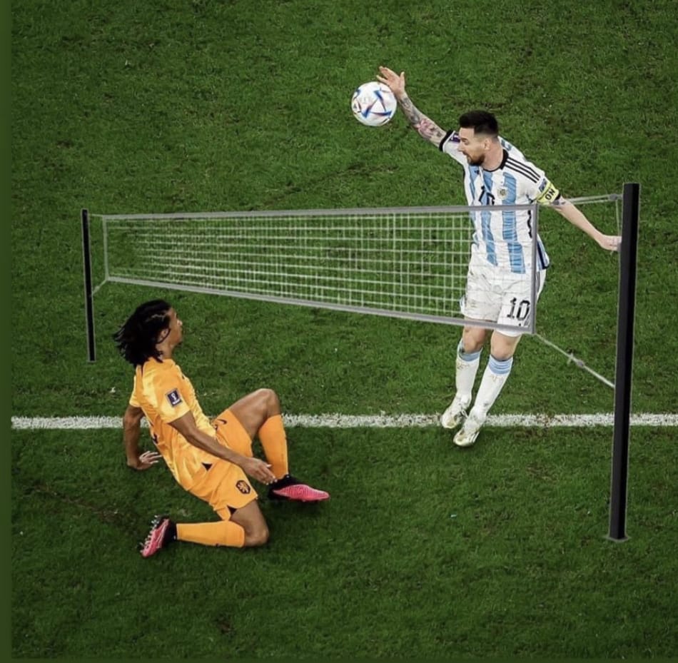Messi, now the GOAT of volleyball as well. What a talent! #NEDARG #FIFAWorldCup