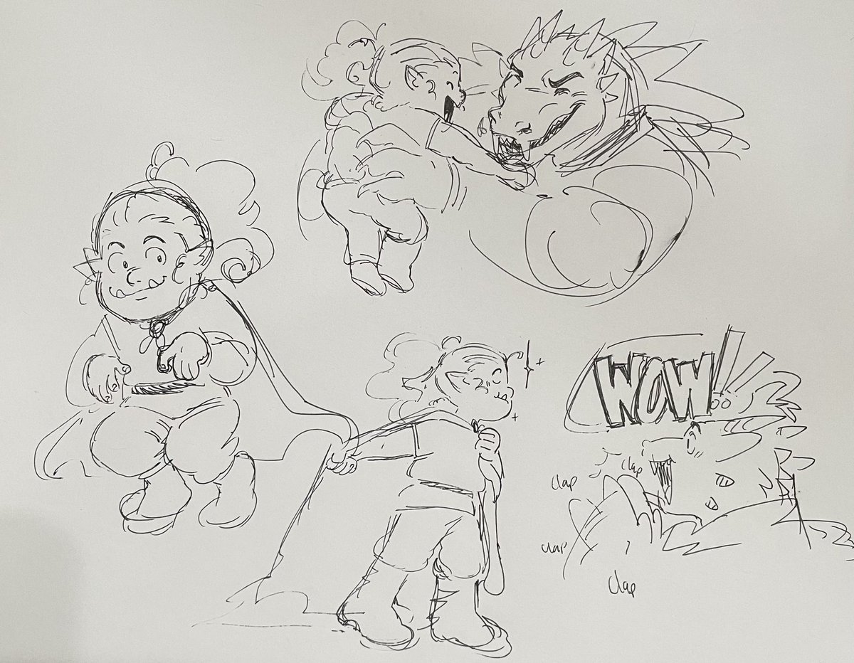 squeempus's tweet image. No pc for now but i doodled dnd characters
