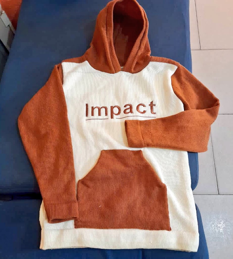 SuccessMonday6's tweet photo. I took this on as a challenge and it came out beautifully well, if not, you judge for yourself.😃

Who said IMPACT hoodies cannot be knitted?

It is my birthday and I am willing to make an impact by making this at an discounted price.

@saxfreak 
*#DLConversations* 
#GCK https://t.co/oS6xGtxfVV