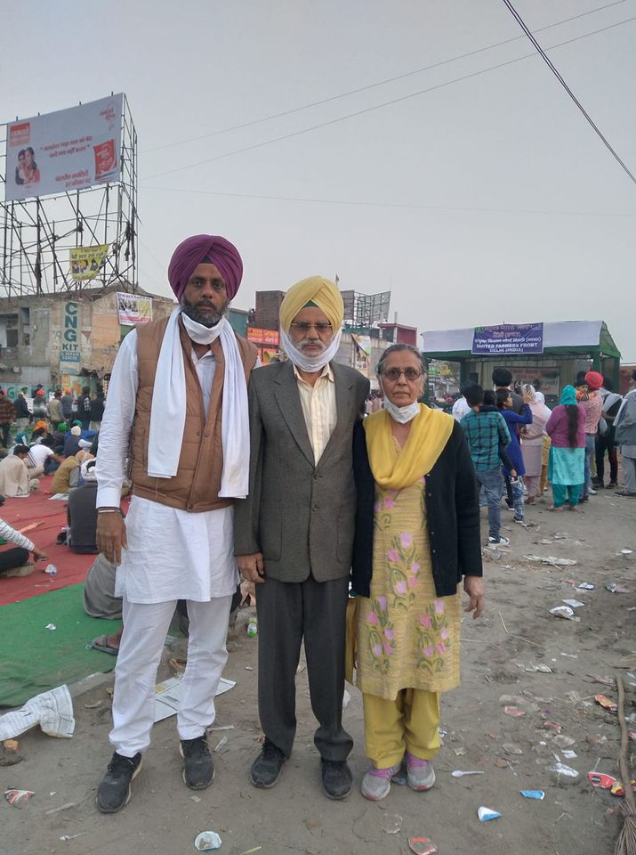 One year before; with my parents, my strength, at #Singhuborder ! #FarmersProtest