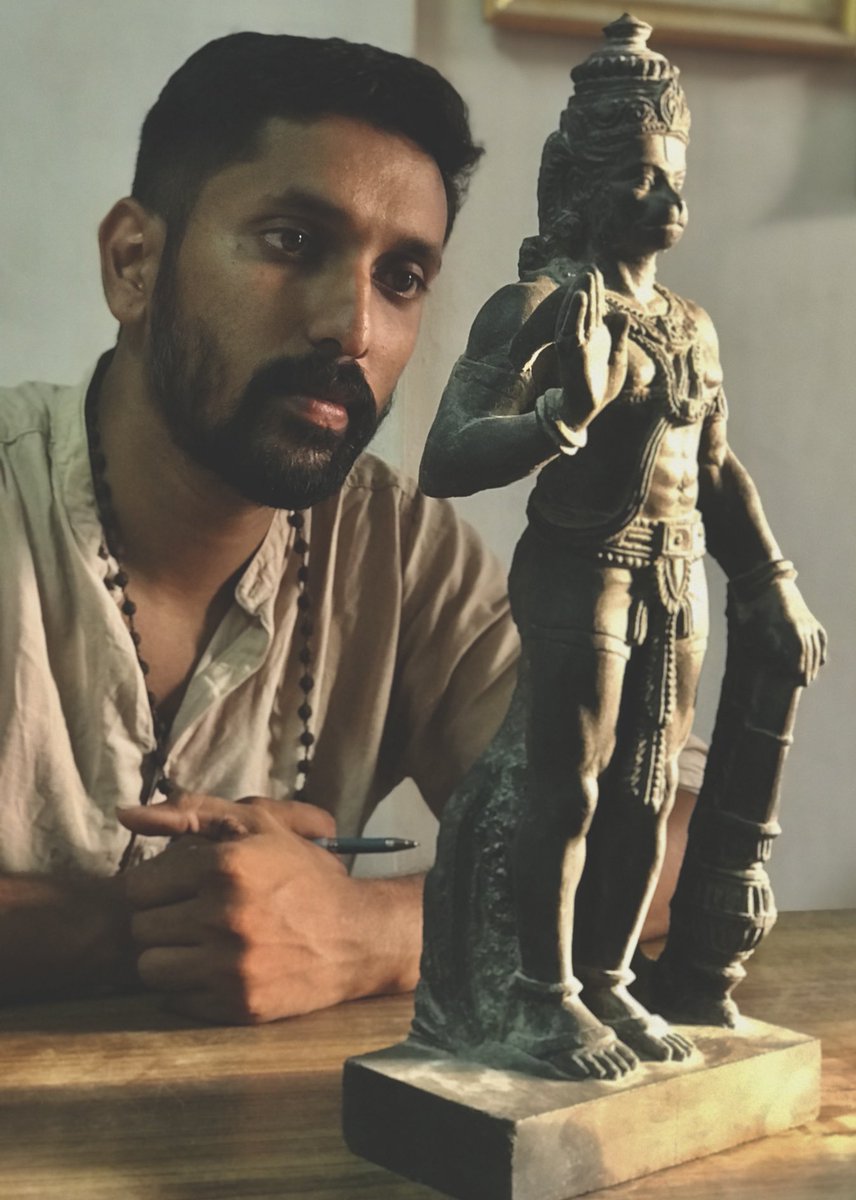 yogiraj_arun's tweet image. Made a small stone  model according to stone available for 21 ft monolithic Hanuman Murthi… just checking all perspective, angles also light plays a vital role need to check how it look in morning, afternoon, evening and with night lighting …