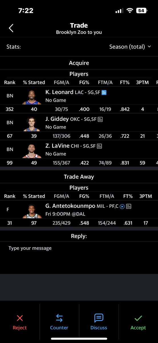 alexbailey1324's tweet photo. @redrock_bball category league trade giannis for Kawhi, giddy and LaVine? https://t.co/aOpVMALdVW
