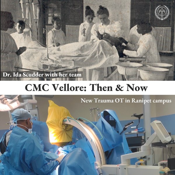 OffCMCVellore's tweet image. Dec 1870: Dr. Ida Scudder&apos;s birth in Ranipet. 
Today @CMCVellore Ranipet Campus: 1500 beds, 35 OTs, multi-disciplinary &amp;amp; #holistichealth care. 
152 years later we aim to keep the spirit &amp;amp; #vision of our #Pioneers alive &amp;amp; responsive to today’s needs