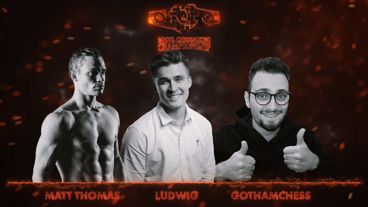 ludwig on X: HAPPY TO ANNOUNCE THE LINEUP FOR CHESSBOXING COMMENTARY Ring  Announcer: @Jerma985 Commentators: @GothamChess @MattThomas_ and ME SEE YOU  SUNDAY  / X