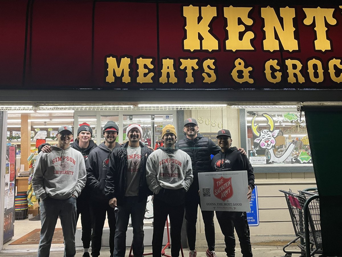 2 of 8 on Simpson Baseball <a href="/SalvationArmyUS/">Salvation Army USA</a> Bell Ringer Tour. Team Porter smelling the tri-tip all night from Kent’s Meats. <a href="/kentsmeats/">Kent's Meats</a> <a href="/SimpsonRedHawks/">Simpson Red Hawks</a> <a href="/SURedHawksBB/">Simpson Baseball</a>