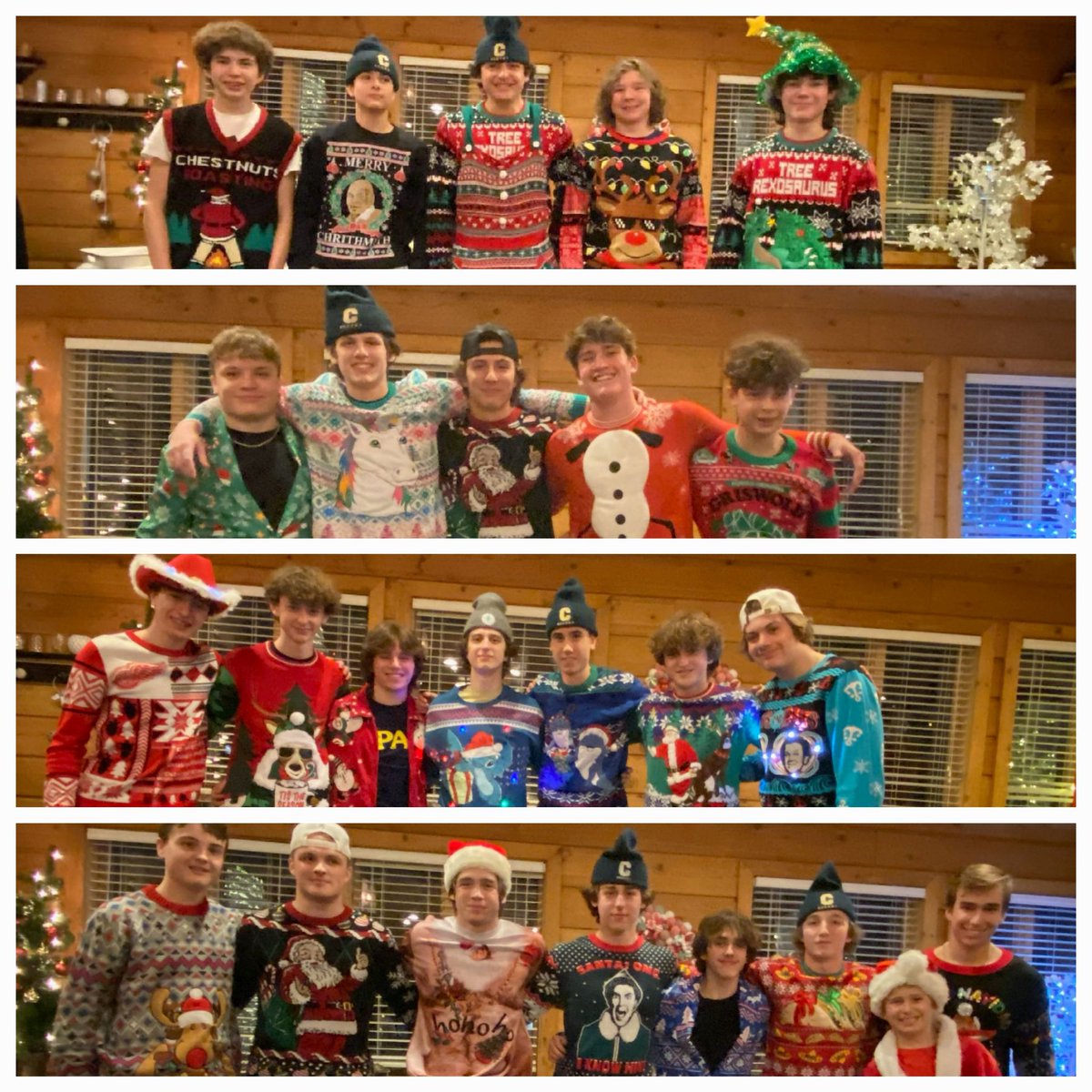 CHS_VHockey's tweet photo. Great dinner with an ugly sweater contest! #onechelsea #OneFamily #teamdinner @ChelseaBulldogs https://t.co/0FLT81olal