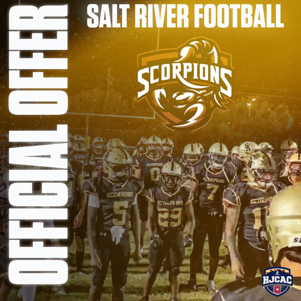 Extremly grateful to announce that Ive received my first offer from <a href="/SaltRiverFB/">Salt River Scorpions JUCO Football</a>. Thank you @SMJaguarsCoach and <a href="/thee_coachhorne/">Coach Alec Horne</a> for the opportunity. #familybusiness #WARTogetherWINTogether #BringTheSting @MVRocketsFB @MVGridironCLB <a href="/gridironarizona/">Gridiron Arizona</a> <a href="/PrepRedzoneAZ/">Prep Redzone Arizona</a>