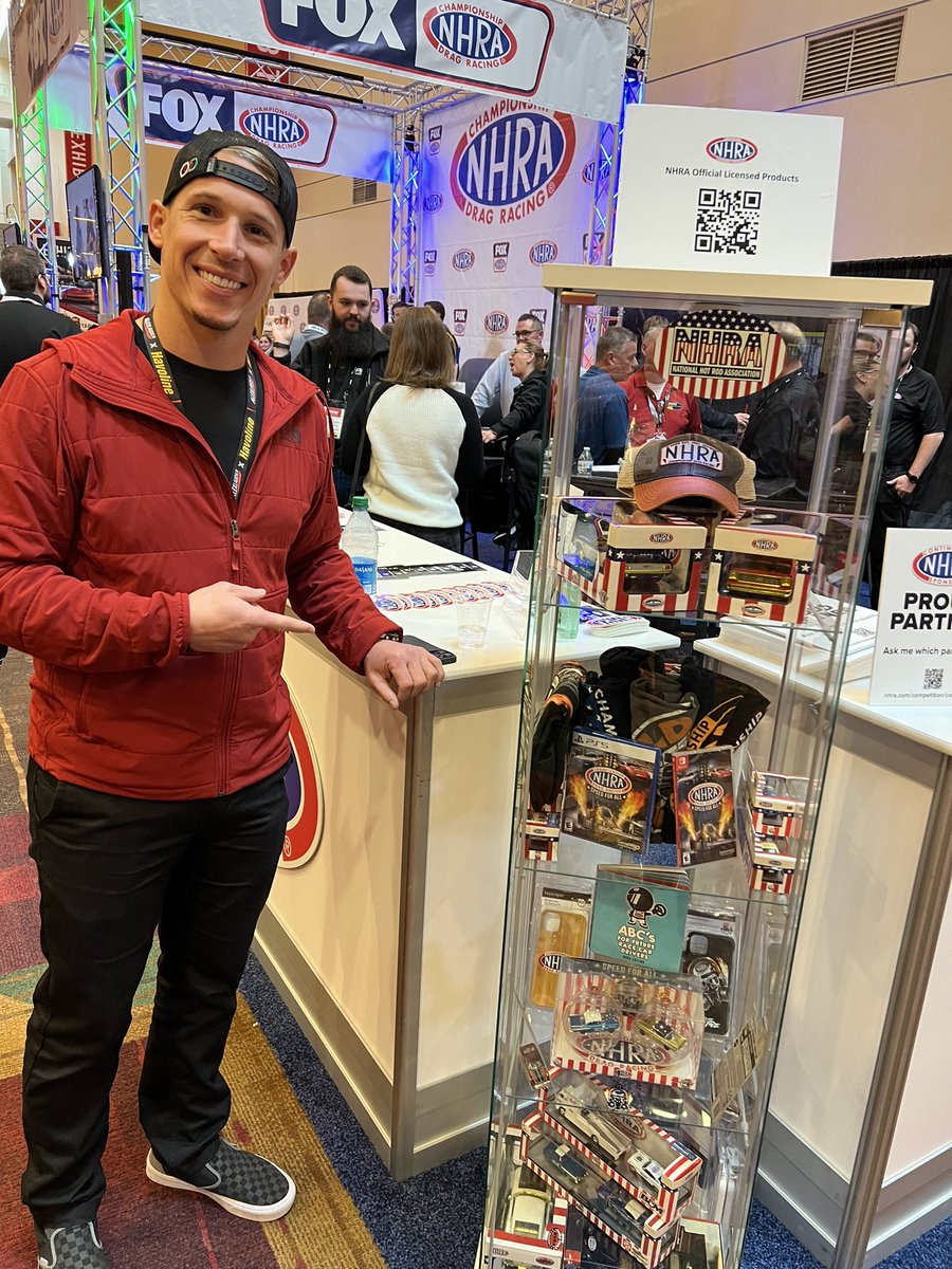 JRL Group attending PRI Show @prishow with client @NHRA Thanks to Funny Car driver @AlexLaughlinPS for helping to show off Officially Licensed NHRA Products. #nhra #licensing #brandlicensing #dragracing