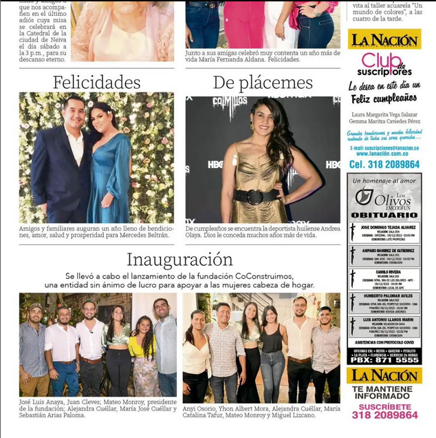 La Inauguración de la Fundación <a href="/CoConstruimos/">Fundación CoConstruimos</a> hace presencia en los corazones de las Mujeres Emprendedoras del Barrio Panorama, pero también en los diarios de Neiva. Felicidades <a href="/MateoMonroy/">Mateo Monroy</a>!