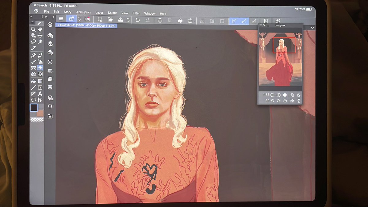 Y’all how do I make our queen of dragons not look off?! Idk what I’m missing here, pls give me a new set of eyes!! #got #motherofdragons #clipstudiopaint