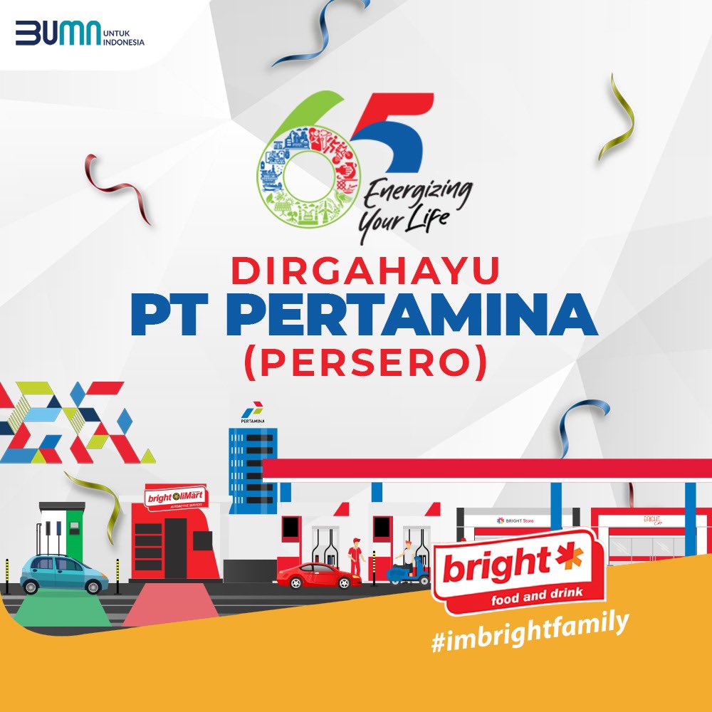 Bright Store mengucapkan selamat ulangtahun ke 65 tahun untuk PT Pertamina Persero! 

JAYA 
JAYA
JAYA

Pertamina — Energizing Your Life
