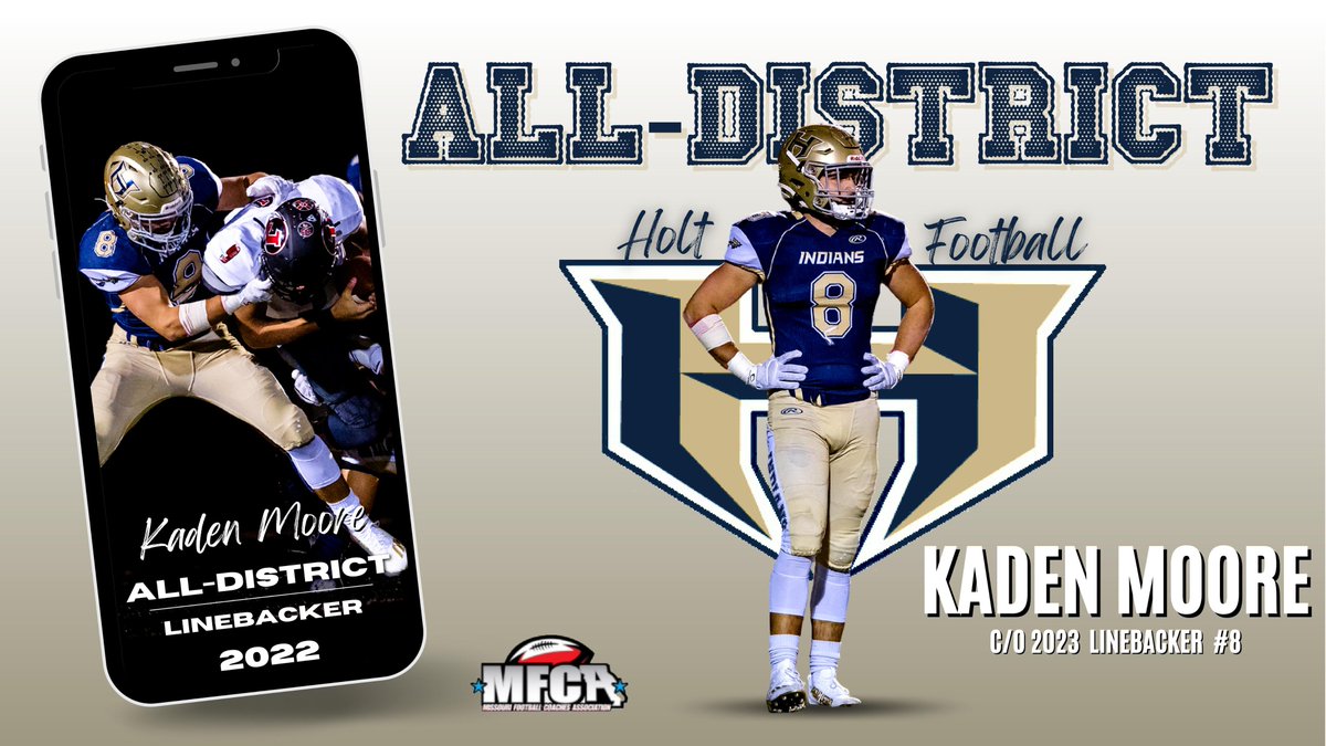 NationHolt's tweet photo. Congratulations to All-District Linebacker @TheKadenMoore! @HoltFB @RecruitHoltFB https://t.co/9uYfycDUUd