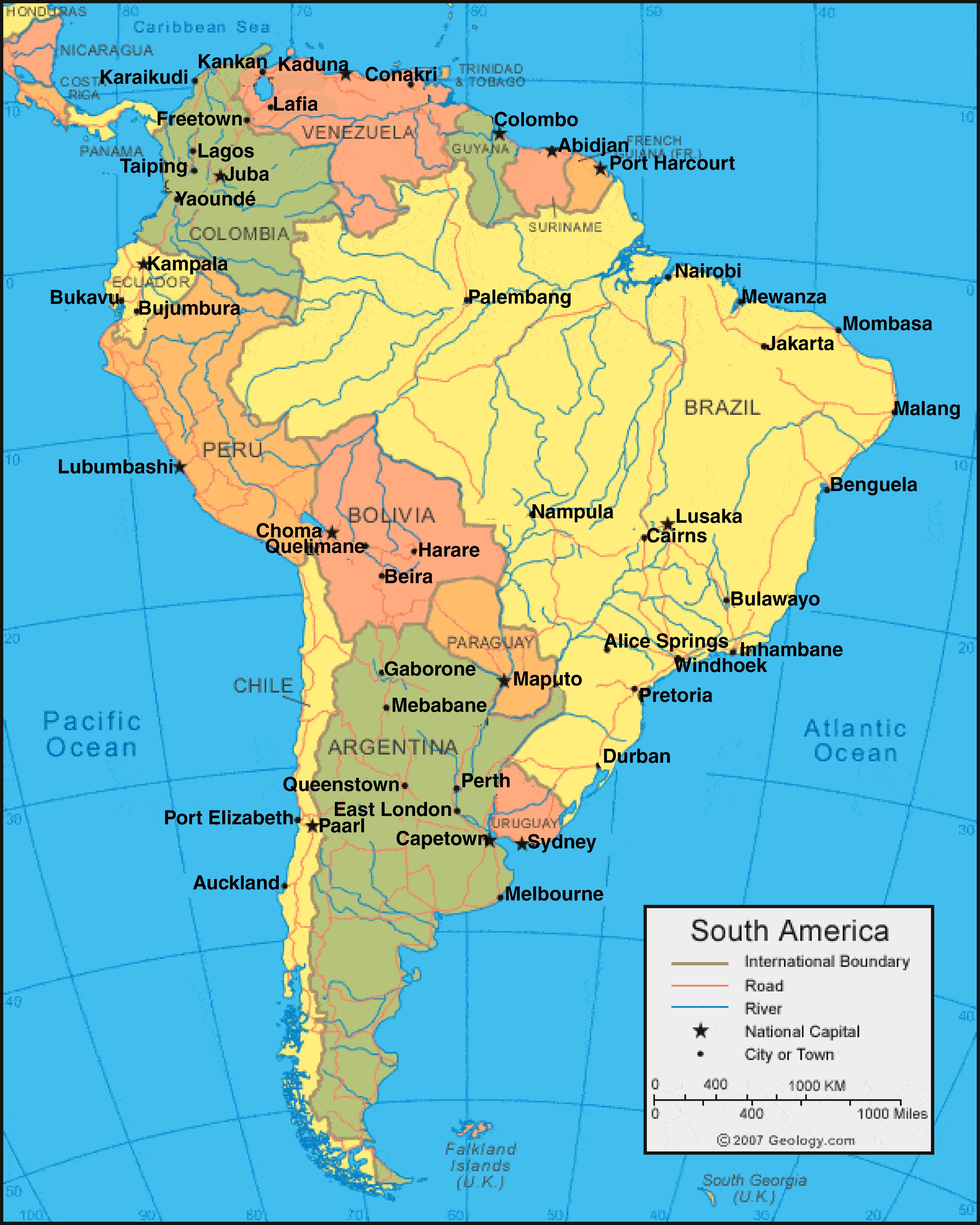 Карта South America