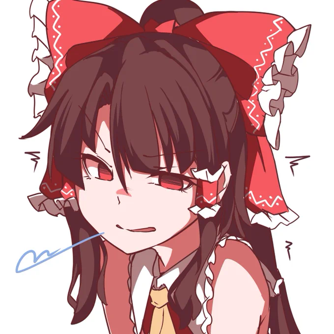 ポニテだったりハーフアップだったりで安定しない霊夢さんの髪型 