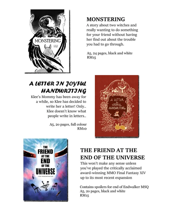 i made a preorder form if anyone attending CF2022 would like to preorder books old and new:

https://t.co/XIp6t7bgiy

i have no idea how forms work so bear with me. will twt / rt individual book previews here for the curious 