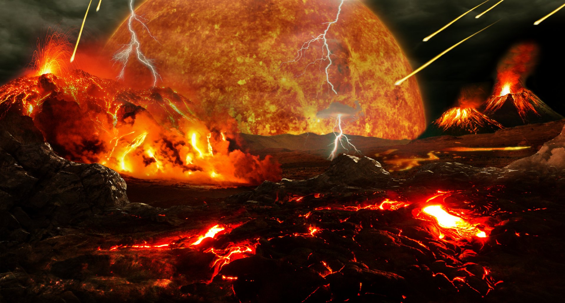 2. How Earth probably looked in the Hadeon Age, just after its formation 4.5 billion years ago
